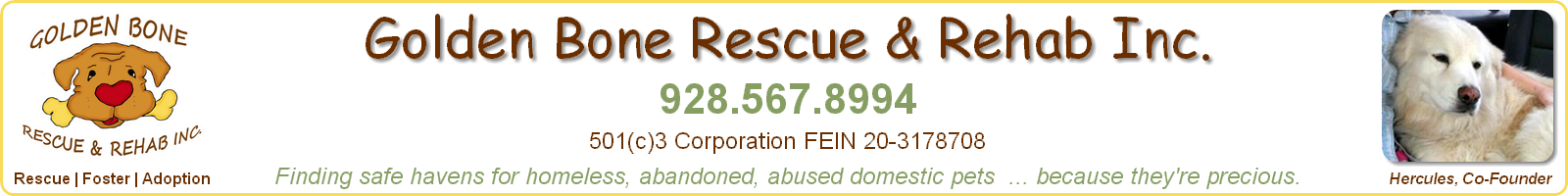 Foster - Golden Bone Rescue & Rehab, Inc., Sedona, Arizona