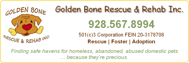 Dog Re-Homing Assistance - Golden Bone Rescue & Rehab, Inc., Sedona, Arizona